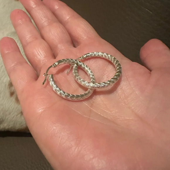 Unique Sterling Silver Hoops - Picture 4 of 4